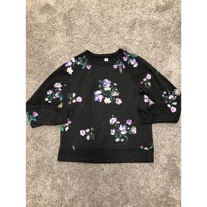 Old Navy Dark Grey Floral Sweatshirt 🌸🖤